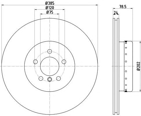 Диск гальмівний bmw x5 (e70)/x6 (e71,e72) r d385mm 07-14 92266625