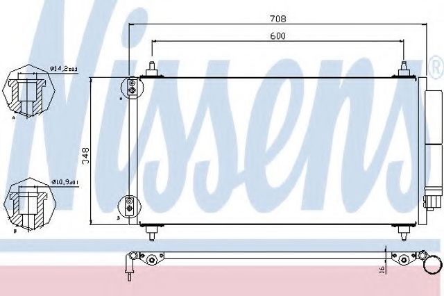 Трубопроводи і радіатор кондиціонера 940146 NISSENS