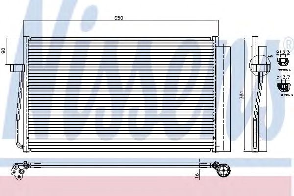 Nissens bmw радіатор кондиціонера (конденсатор) з осушувачем 5 e60,7 e65 94747