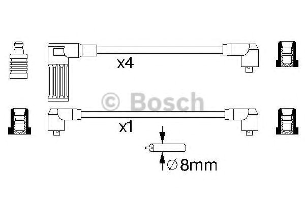 Bosch b718 дроти високого напруги 5 шт. fiat/lancia 986356718