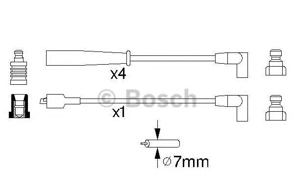 Комплект кабелів високовольтних техника подключ.: sae; техника подключ.: din; внешний d [мм]: 8; ford 1063611 986356873