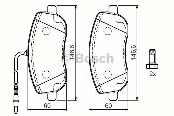 Bosch гальмівні колодки дискові fiat scudo  1,9d 2,0jtd 02- 986424789
