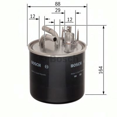 Bosch ,n0509 h=164mm фільтр паливний  (з підогр,2труб,) 2,5tdi: audi a4/6/8 vw passat skoda superb 986450509