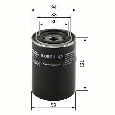 Bosch p2064 h=122mm фільтр масляний mazda 626 2,0d opel frontera 2,8tdi suzuki 986452064
