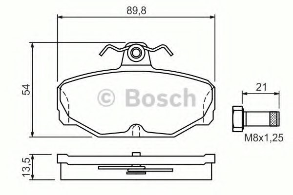 Bosch гальмівні колодки (без датчика) scorpio (гальм, сист, lucas) 986469810
