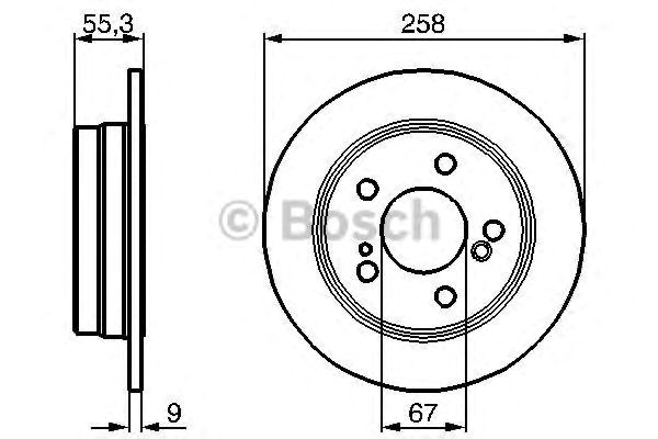 Bosch диск гальмівний задн. db w124/201 82-96 (2588,9)(кр.2) 986478188
