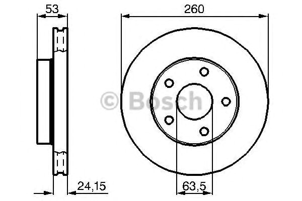 Bosch ford диск гальмівний scorpio 85- (вентильований) 986478195