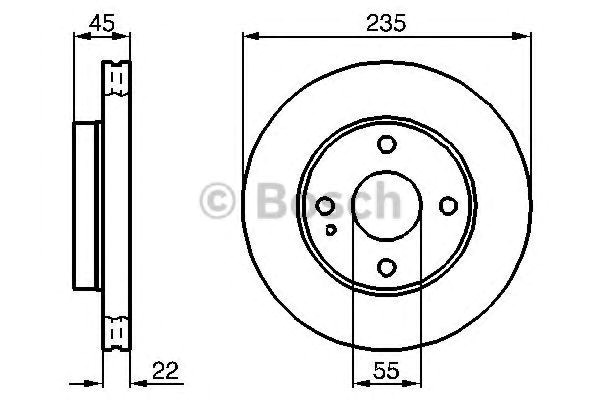 Bosch диск гальмівний передній mazda 323 1,6 16v 89-98 986478219