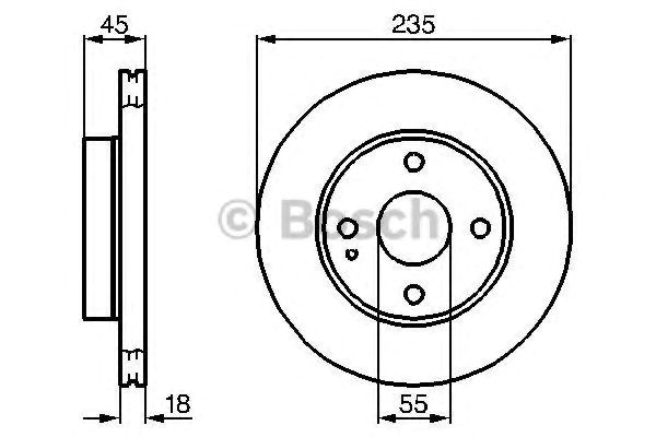 Bosch mazda диск гальмівний передній 323  89- 986478241