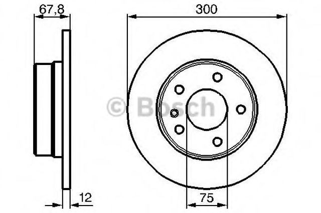 Bosch bmw диск гальмівний 7 e32 86-92 задн. 986478322