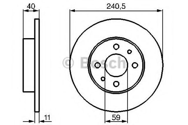 Bosch fiat диск гальмівний передній+задній tipo,tempra 240 11 9.2 986478342