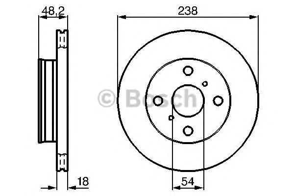 Bosch диск гальмівний toyota corolla 87- 986478385