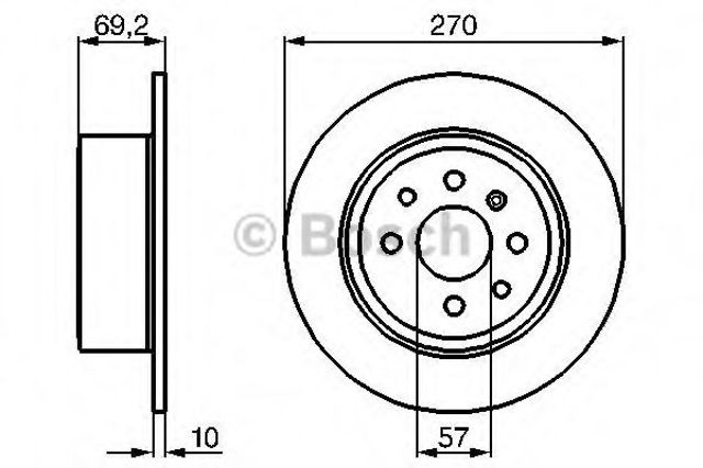 Bosch opel диск гальмівний задній vectra 95- 270 10 8 986478420