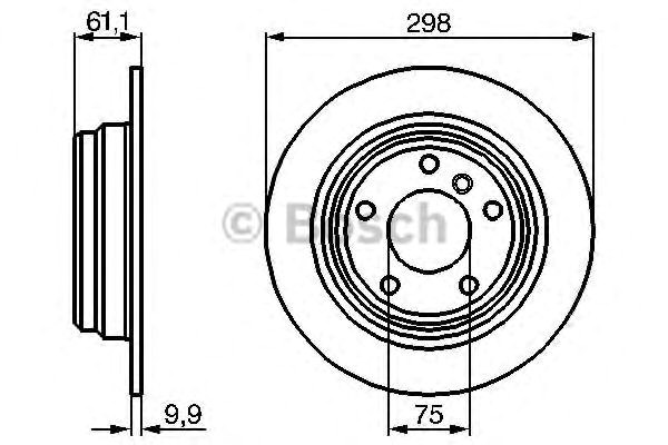 Bosch диск гальмівний задн. bmw e39 2,0-2,5 (2989,9) 986478425