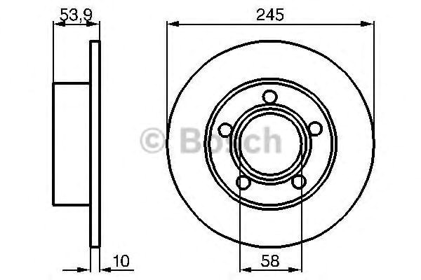 Bosch диск гальмівний задн. audi a6 quttro 97-04 (24510) 986478461