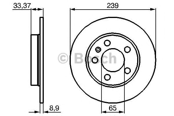 Bosch vw гальмівний диск задній golf v 4motion, skoda octavia 2,0 1,8 4x4 00- 986478481