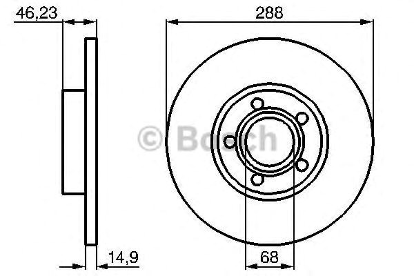 Bosch диск гальмівний перед. audi 100/a4/a6 (28815)(кр.2) 986478545