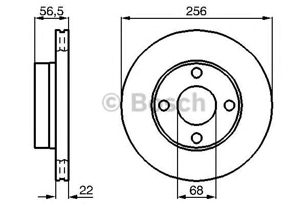 Bosch audi диск гальмівний передній 80 1.8-2.3e 91-92 986478550