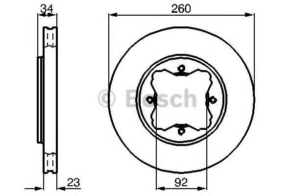 Bosch диск гальмівний передній honda accord rover 600 (26023) 986478568