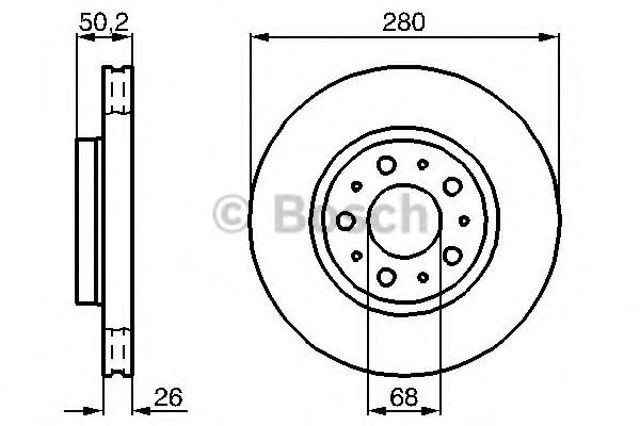 Bosch volvo диск гальмівний передній 850 94- 280 26 23 986478603