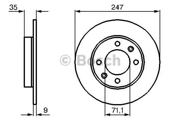 Bosch гальмівний диск задній berlingo, c2, c3, c4 986478608