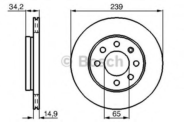 Bosch диск гальмівний передній lupo 98- 986478627