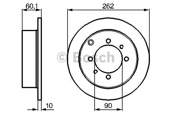 Bosch диск гальмівний задн, mitsubishi galant 92-03, space wagon 91-00 (26210) 986478655