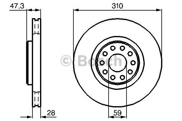 Bosch fiat гальмівний диск передній alfa romeo 166 986478669
