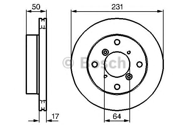 Bosch suzuki диск гальмівний передн.alto,swift 89-,subaru 986478721
