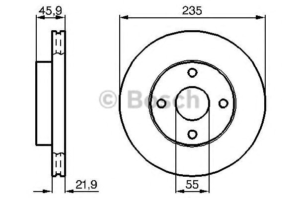 Bosch диск гальмівний передній mazda 323 1,6 16v 89-01 986478787