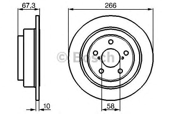 Bosch subaru диск гальмівний задній impreza 1.6 1.8,legacy2.0 986478799