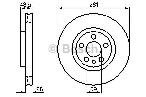 Bosch диск гальмівний передній citroen jumpy 99-  (28126) 986478812