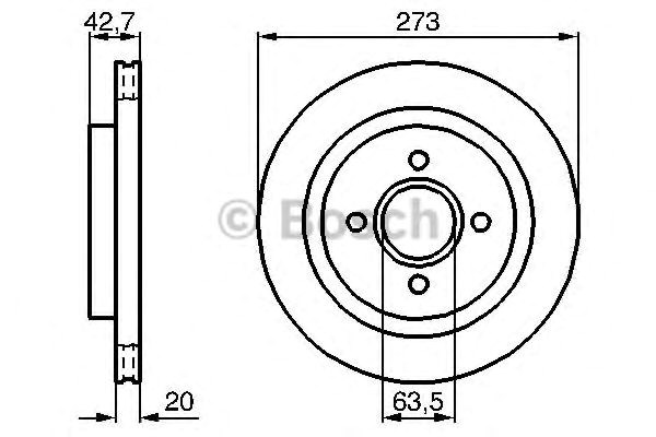 Bosch vw диск гальмівний передній bora 10/00-, a3 04/99-, octavia 08/00- 986478816