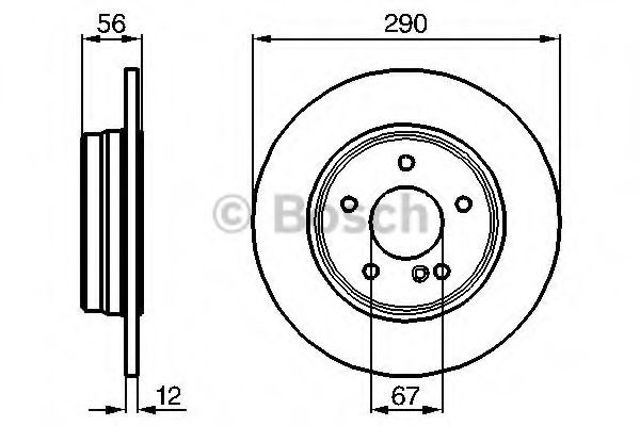 Bosch гальмівний диск задн db210 (універсал) (29012) 986478899