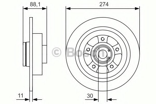 Bosch renault диск гальмівний задн (з підшипником! grand scenic iii,laguna 09- 986479009