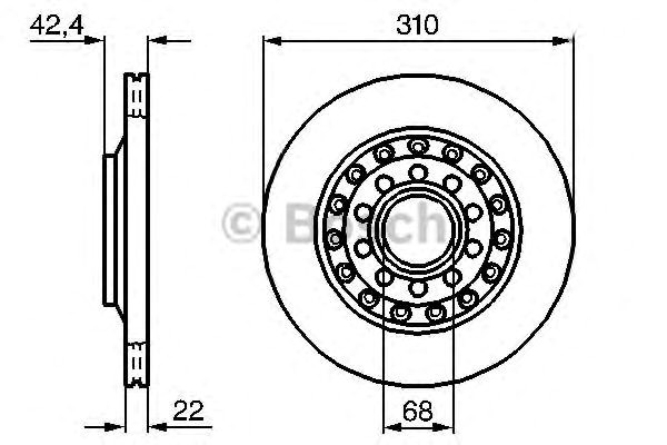 Bosch гальмівний диск задній audi a8 (31022) 986479062