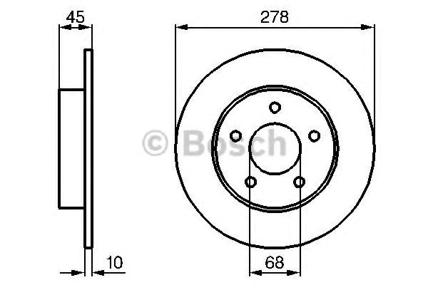 Bosch гальмівний диск задн, nissan almera 00-05, primera (p12) 01- 986479067