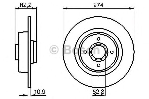 Bosch диск гальмівний (без підшипника!) задн. renault megane,scenic 99- 986479108