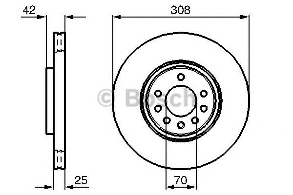 Bosch диск гальмівний (передній) opel zafira 1.6-2.2i/1.7-1.9cdti 05- 986479113