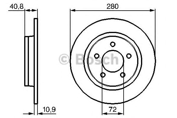Bosch диск гальм. задн.mazda 3/5 1.8/2.0/2.3 986479181