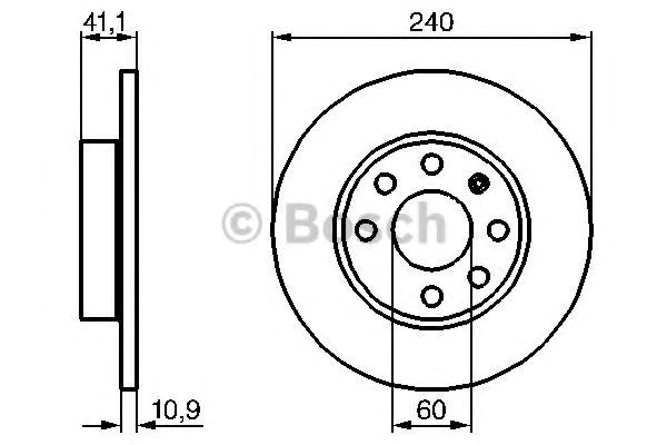 Bosch opel диск гальмівний передній corsa c 1,0-1,2  00-  (24010,9) 986479189