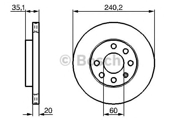Bosch гальмівний диск передн. вент. opel corsa 1.0 1.2 (240.220) 986479190