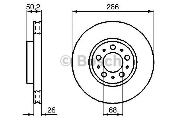 Bosch диск гальмівний передній  (28626) volvo s60, s80, v70, xc70, 986479210