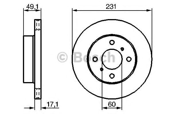 Bosch suzuki диск гальмівний передн. wagon r+ -00 986479241