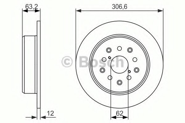 Bosch lexus диск гальмівний передн. is/gs (306,612) 986479339
