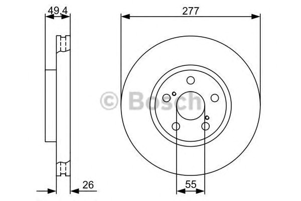 Bosch диск гальмівний передн. toyota avensis 03 - (27726) 986479340