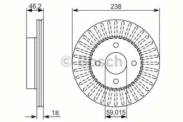 Bosch nissan гальмівний диск передн.micra -03 986479354