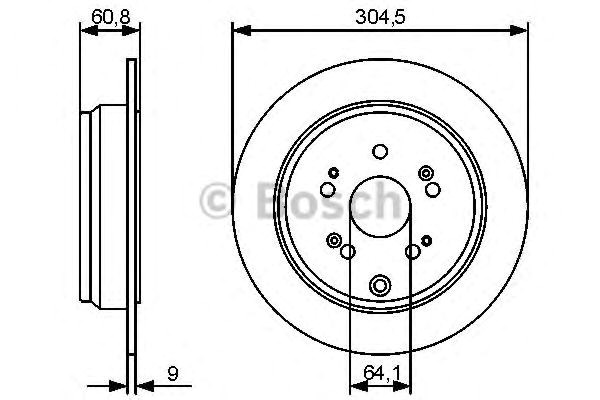Гальмівний диск задній лівий правий honda cr-v 2006-2010 (10мм) 986479449