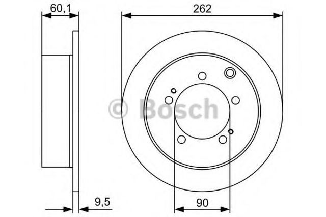 Bosch mitsubishi диск гальмівний pajero pinin 1,8-2,0gdi -07 986479512