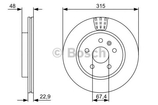 Bosch opel диск гальмівний задній (31522,9) insignia 08-. 986479514